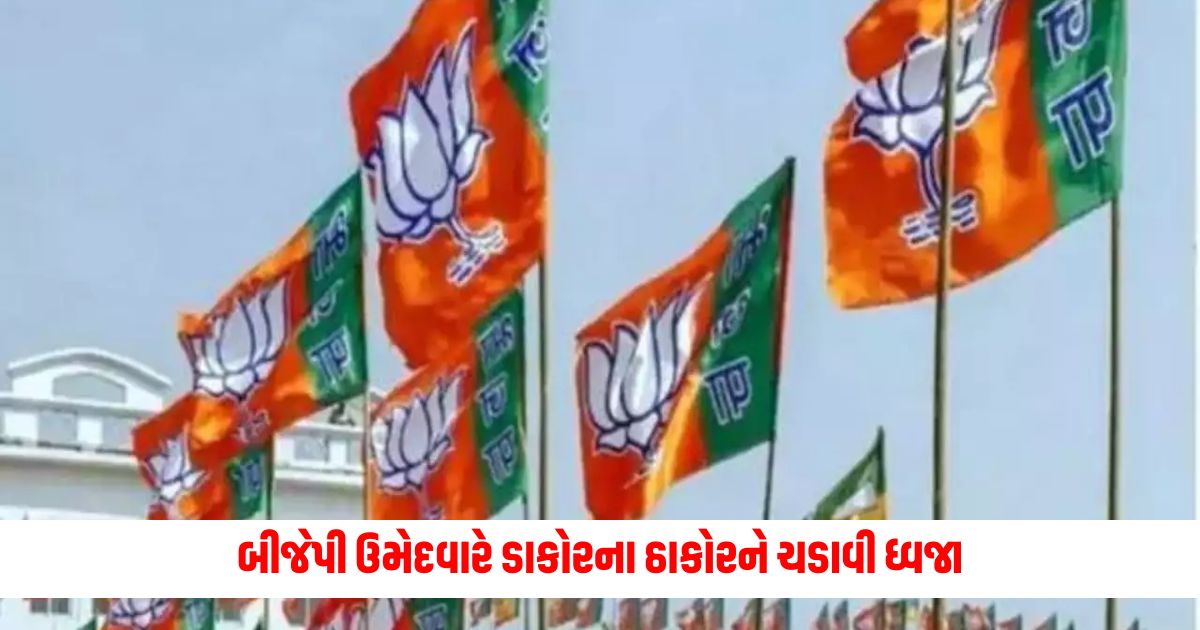 BJP candidate from Kheda and Panchmahal hoists flag at Thakor of Dakor prays for victory