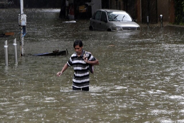 bjp blames aap for water logging in delhi 1
