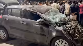 gujarat dwarka road accident as bus jumps divider and hits three vehicles 3