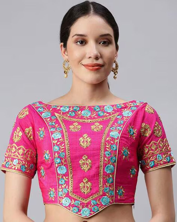 latest designs of designer blouse with saree for diwali article 4353