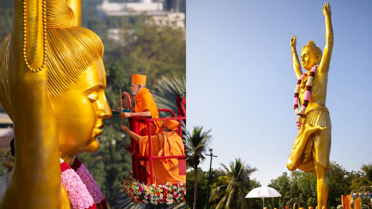 shri neelkanth varni 49 foot statue consecrated at swaminarayan akshardham gandhinagar