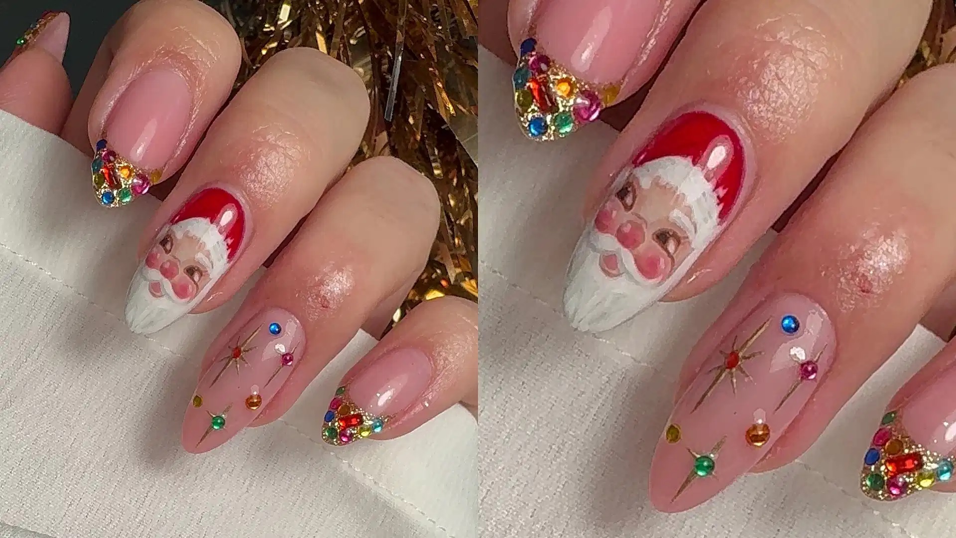 christmas special nail art for long and short nails images1