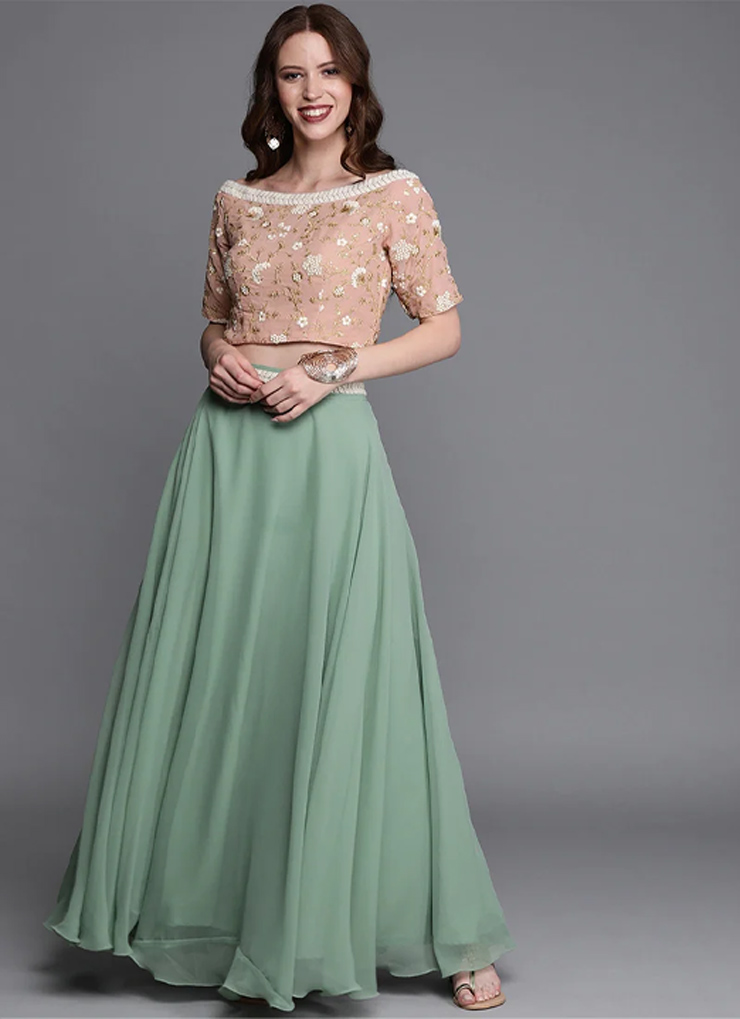 unique skirt and top designs for a perfect mehndi look articlewer