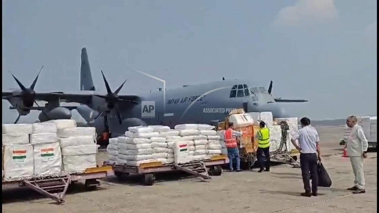 india c130j hercules aircraft reached myanmar for help military officer said thank you2