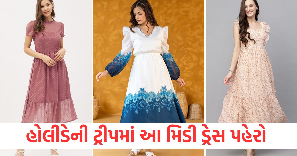 midi dresses for cool and classy look on holiday trip 2