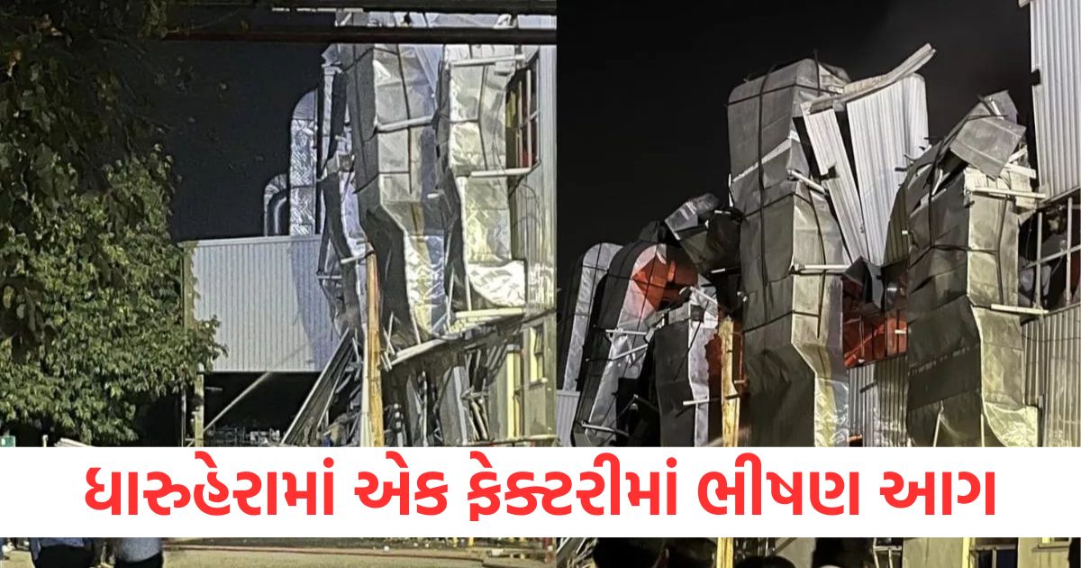 rewari ncr a huge fire broke out in factory in dharuhera roof of expansion building collapsed 4 to 5 employees injured and one missing