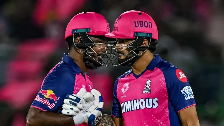 ipl 2025 pbks vs rr riyan parag last ball drama viral video sanju samson2