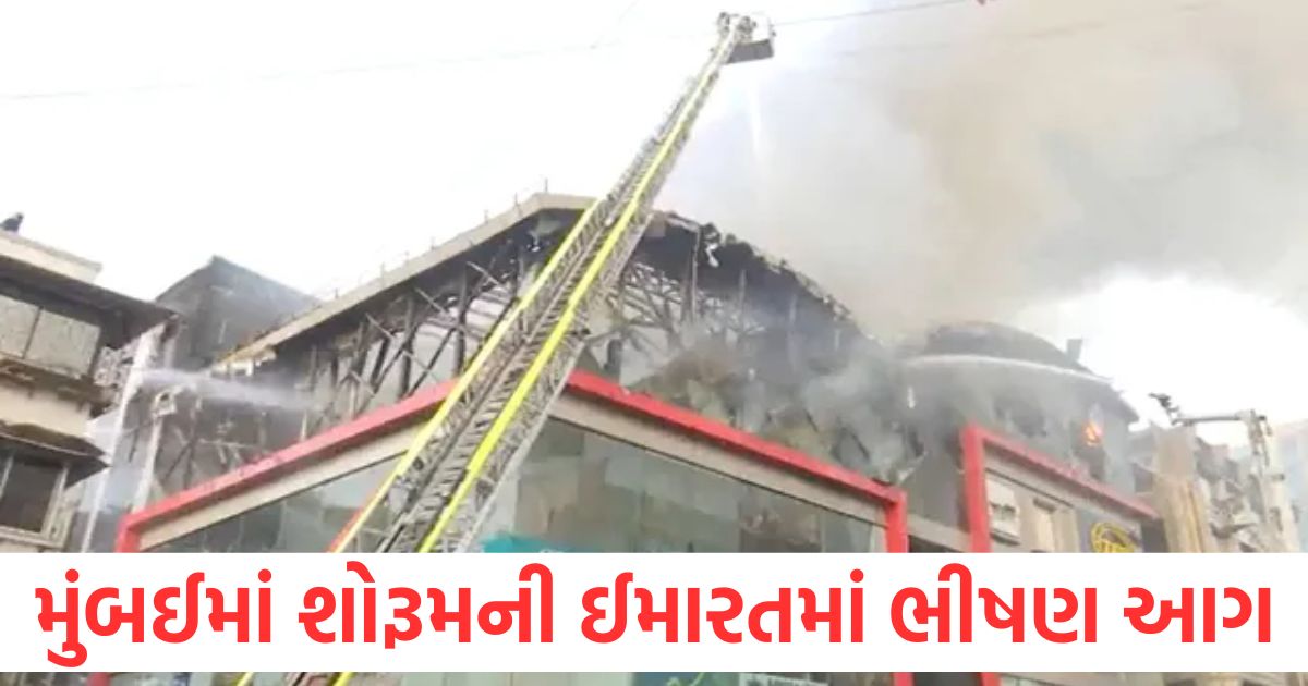major fire at electronics goods showroom building in mumbai 12 fire engines on spot1
