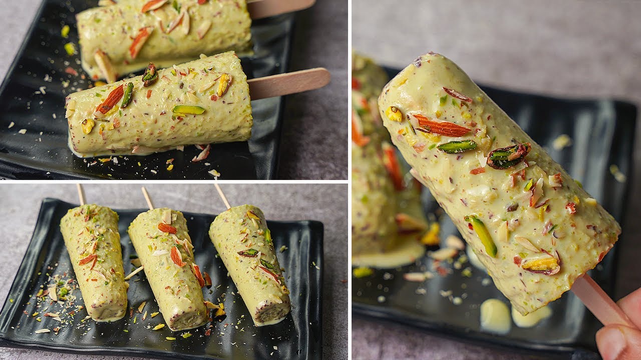 make almond pistachio kulfi for children in summer season note the easy recipe from here