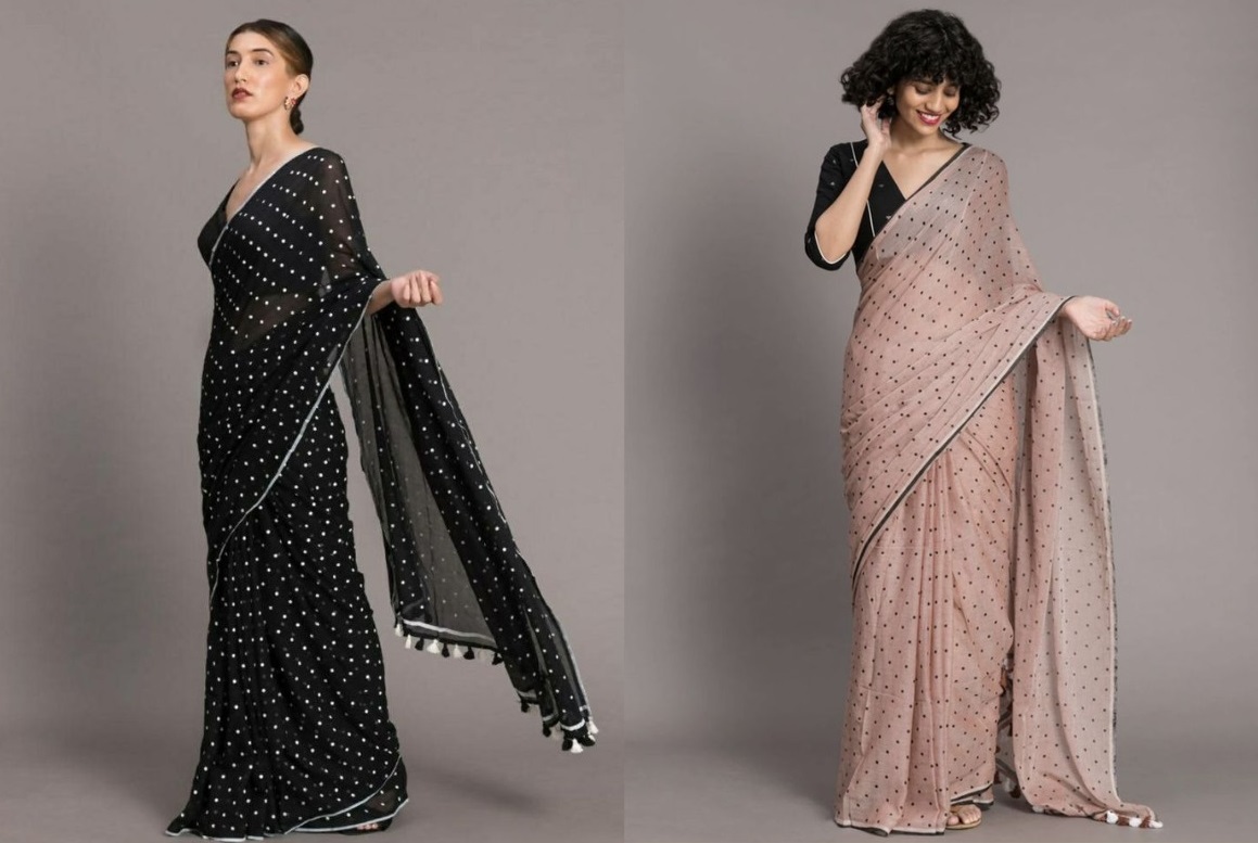 polka dot saree designs3