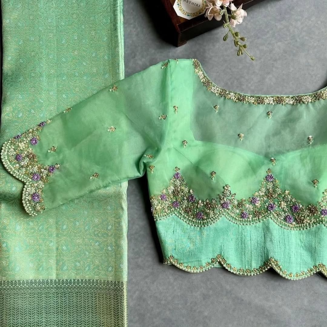 7 latest fancy blouse design front and back neck stitching