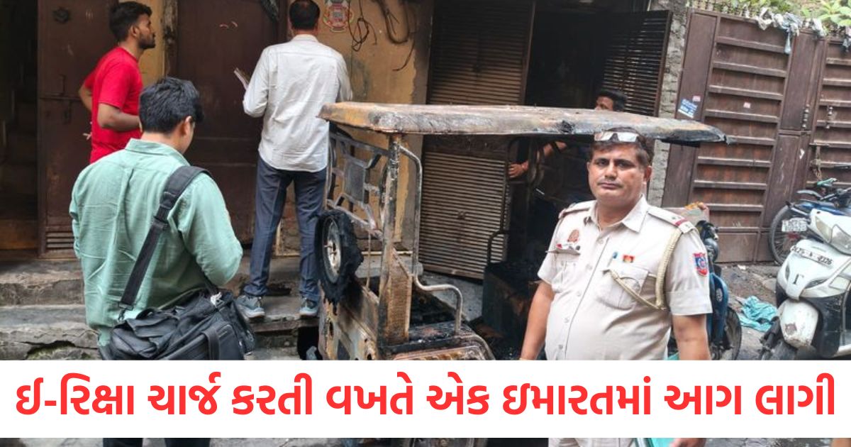 delhi fire broke out in building e rickshaw charging shahdara 6 people including 2 children burnt