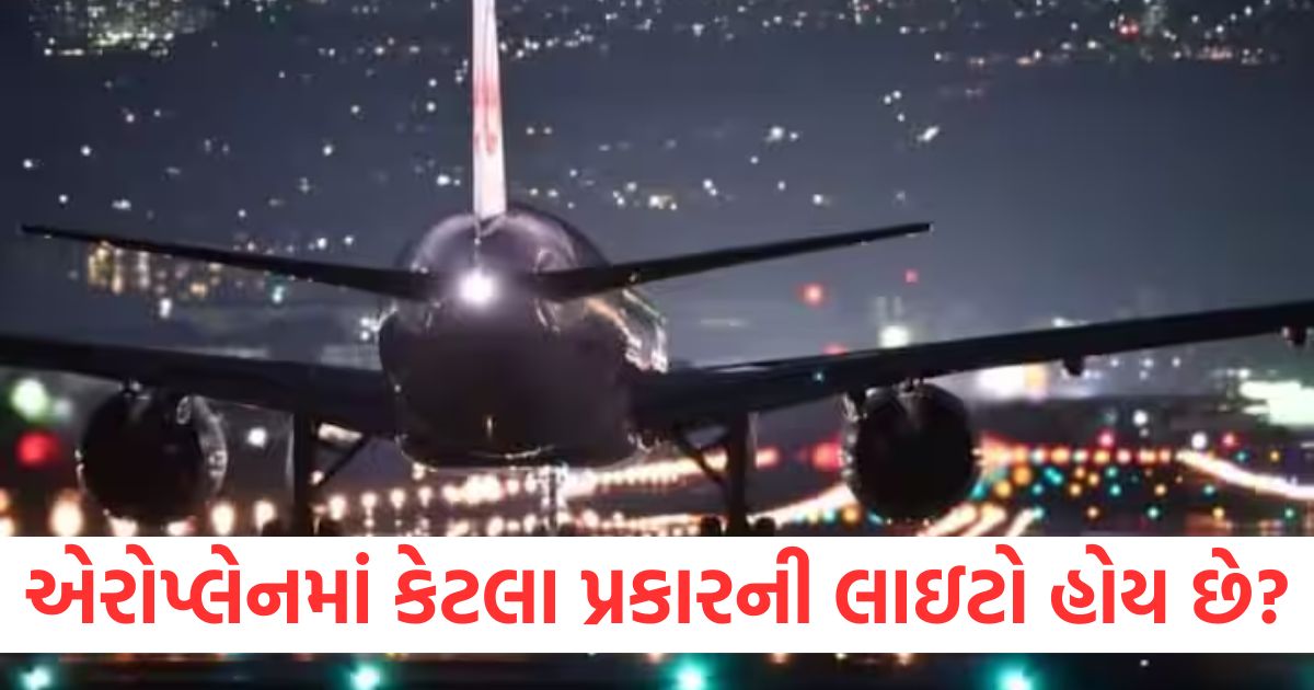 how many types of lights are there in airplane in what use do they come at night