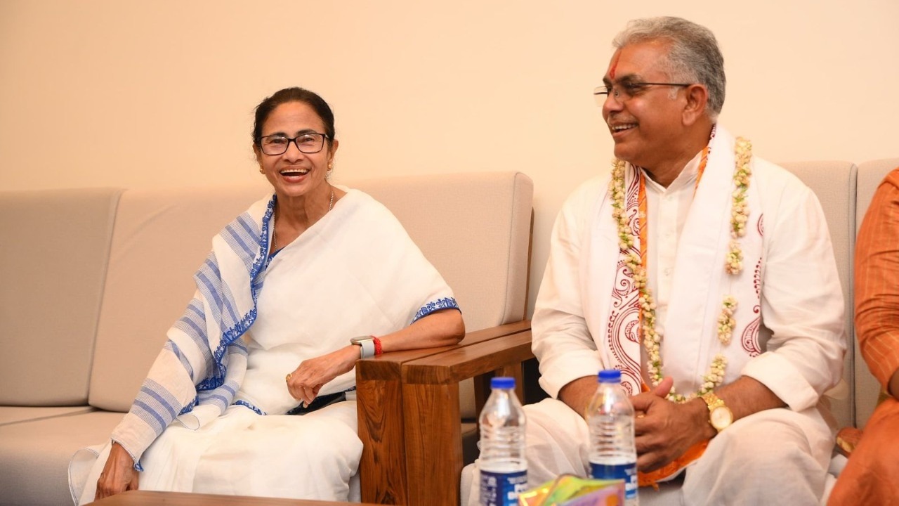 kolkata will dilip ghosh join tmc he met mamata banerjee at jagannath temple in digha bjp mp got angry