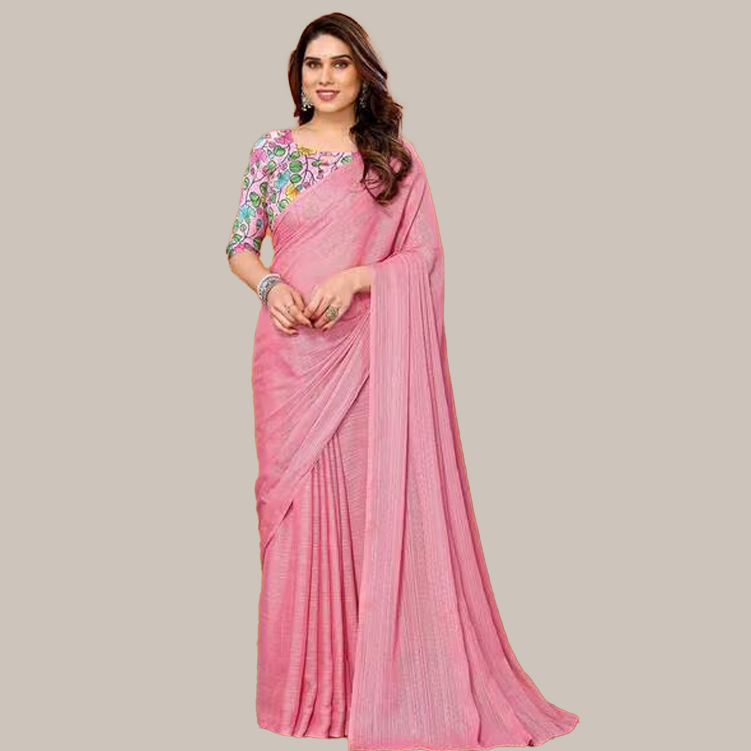 latest 5 plain saree designs for special look in mothers day Poliester saree