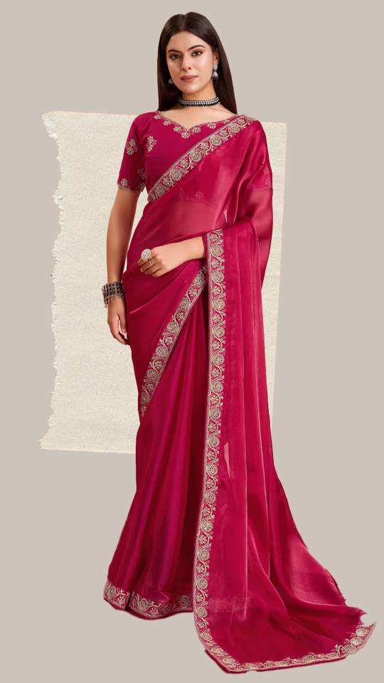 latest 5 plain saree designs for special look in mothers day silk saree