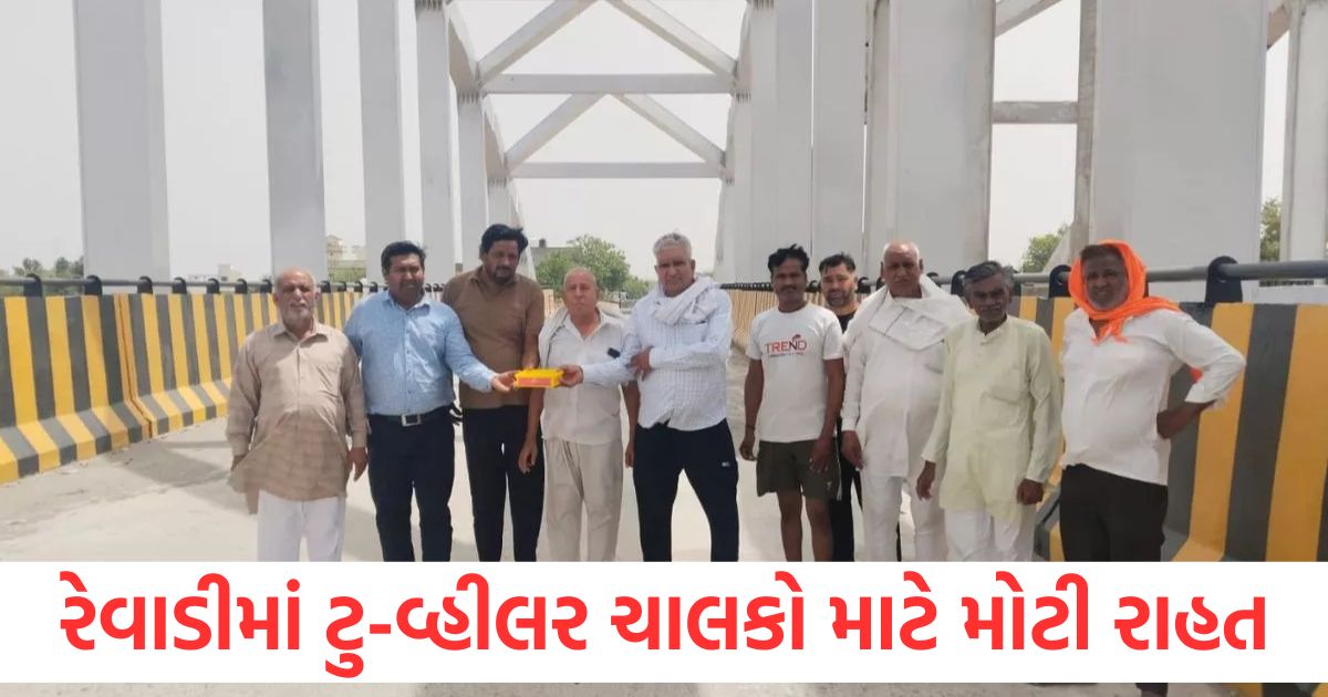 rewari ncr haryana news rewari bharawas overbridge opens for two wheelers
