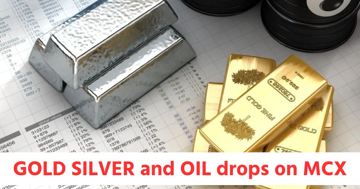 GOLD futures drops by 2.12 and SILVER futures by 0.88 while CRUDEOIL futures slips by 5.66 on MCX