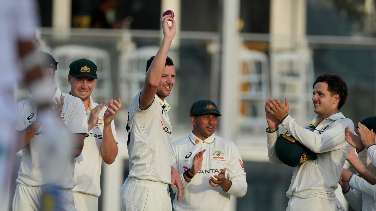 headlines australia beat west indies by 159 run in first test josh hazlewood1111