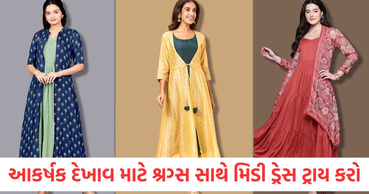 midi dress with shrug for attractive look