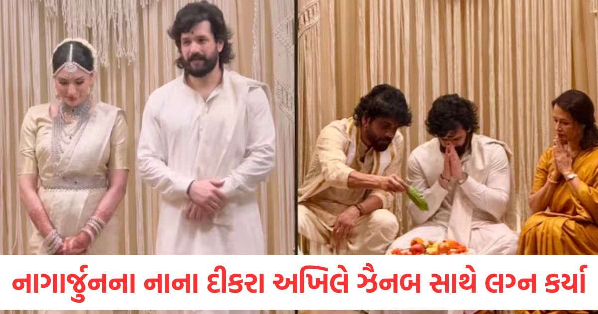 nagarjuna son akhil akkineni tied knot with zainab ravdjee see photos