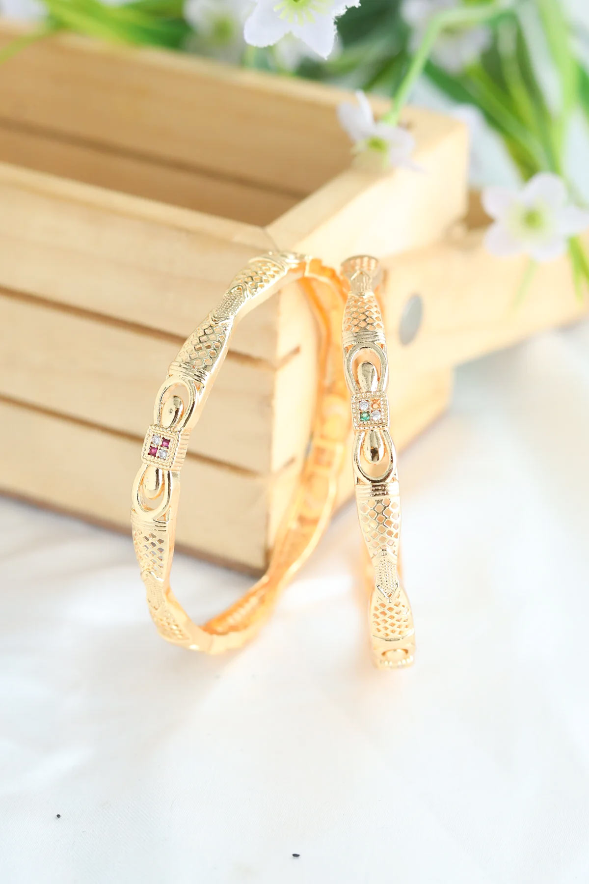these gold plated bangle designs give a royal look to your hand11
