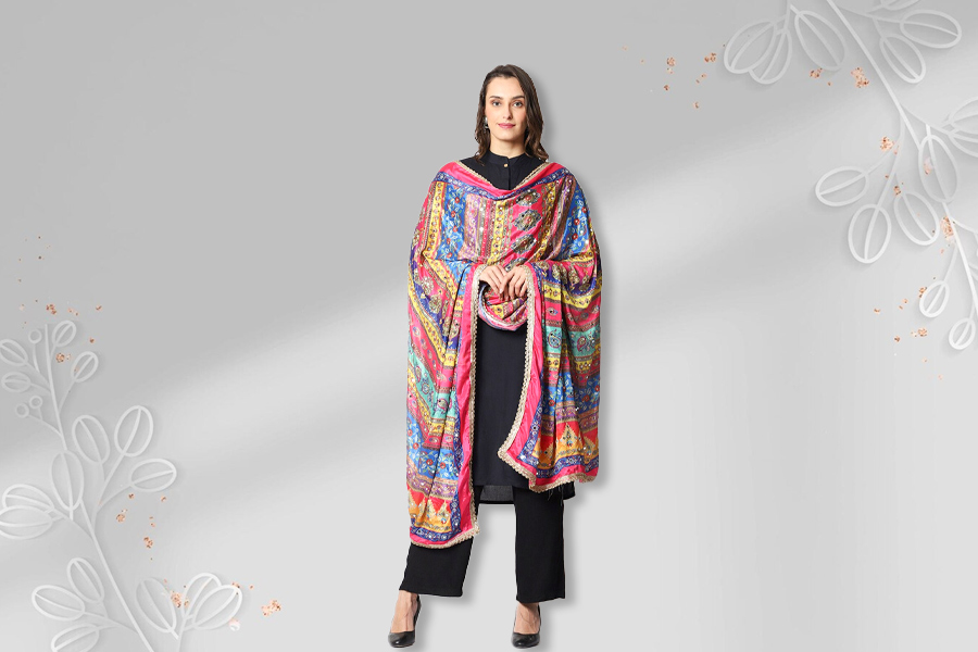 top dupatta designs for women to wear with black outfits11